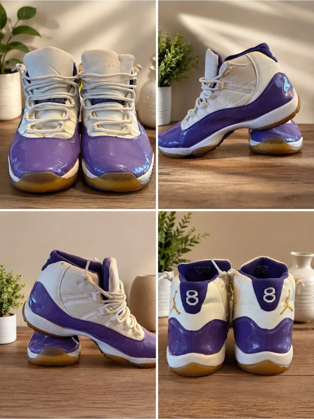 Air Jordan 11 Retro Purple & White High Top Sneakers – Men’s Size 10